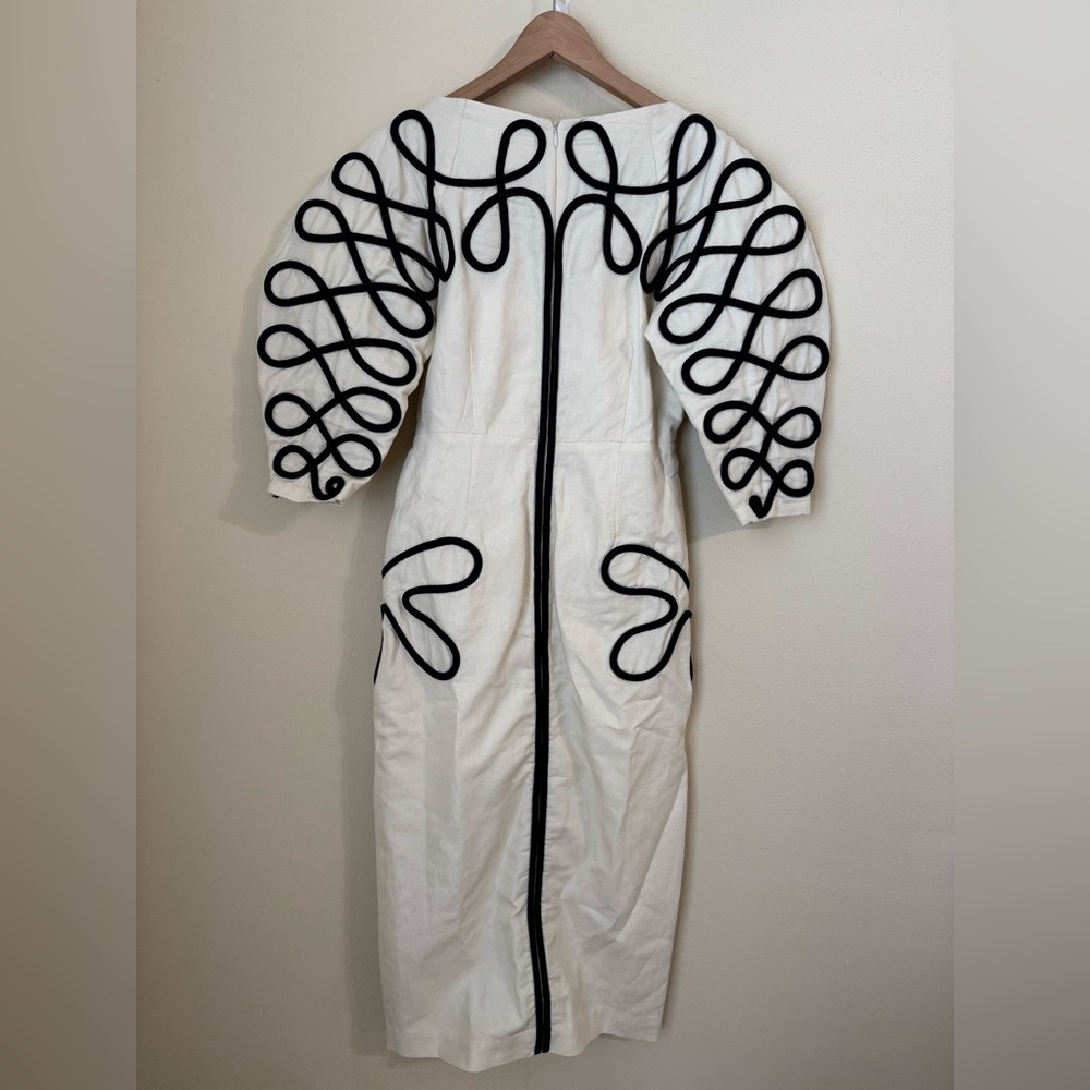 Mara Hoffman New Luisa Dress Cream Black Size 2 - Picture 6 of 7